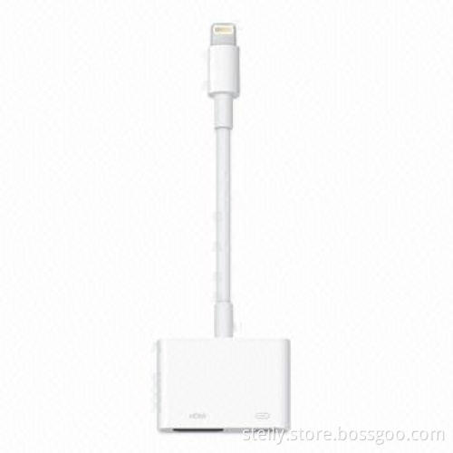 AV/HDMI Adapter for iPhone 5, 8-pin to HDMI + Mini 8-pin Interface